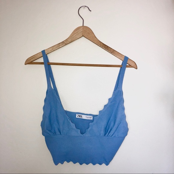Zara Tops - Baby Blue Zara Knit Crop Top *